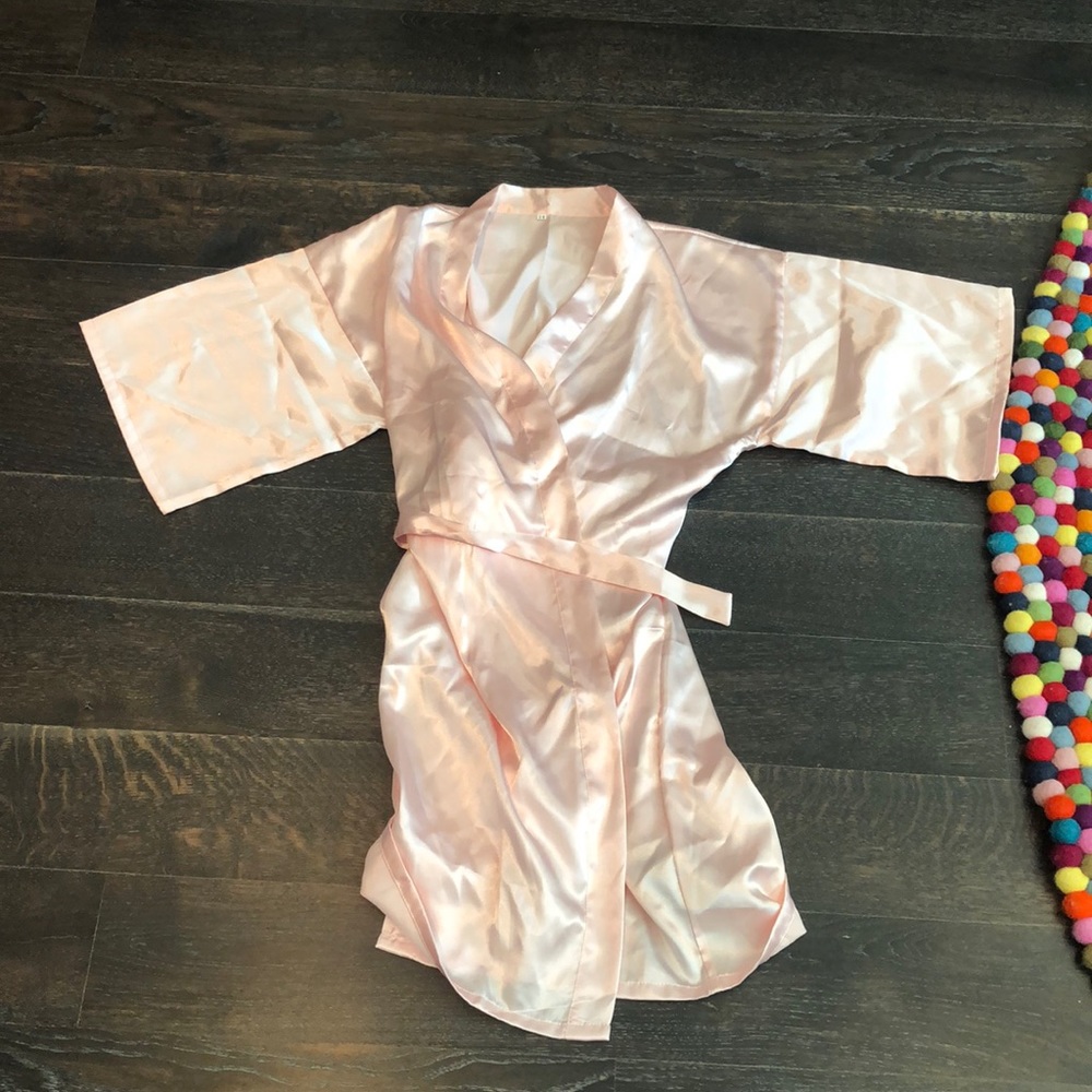 Girls Light Pink silky robe